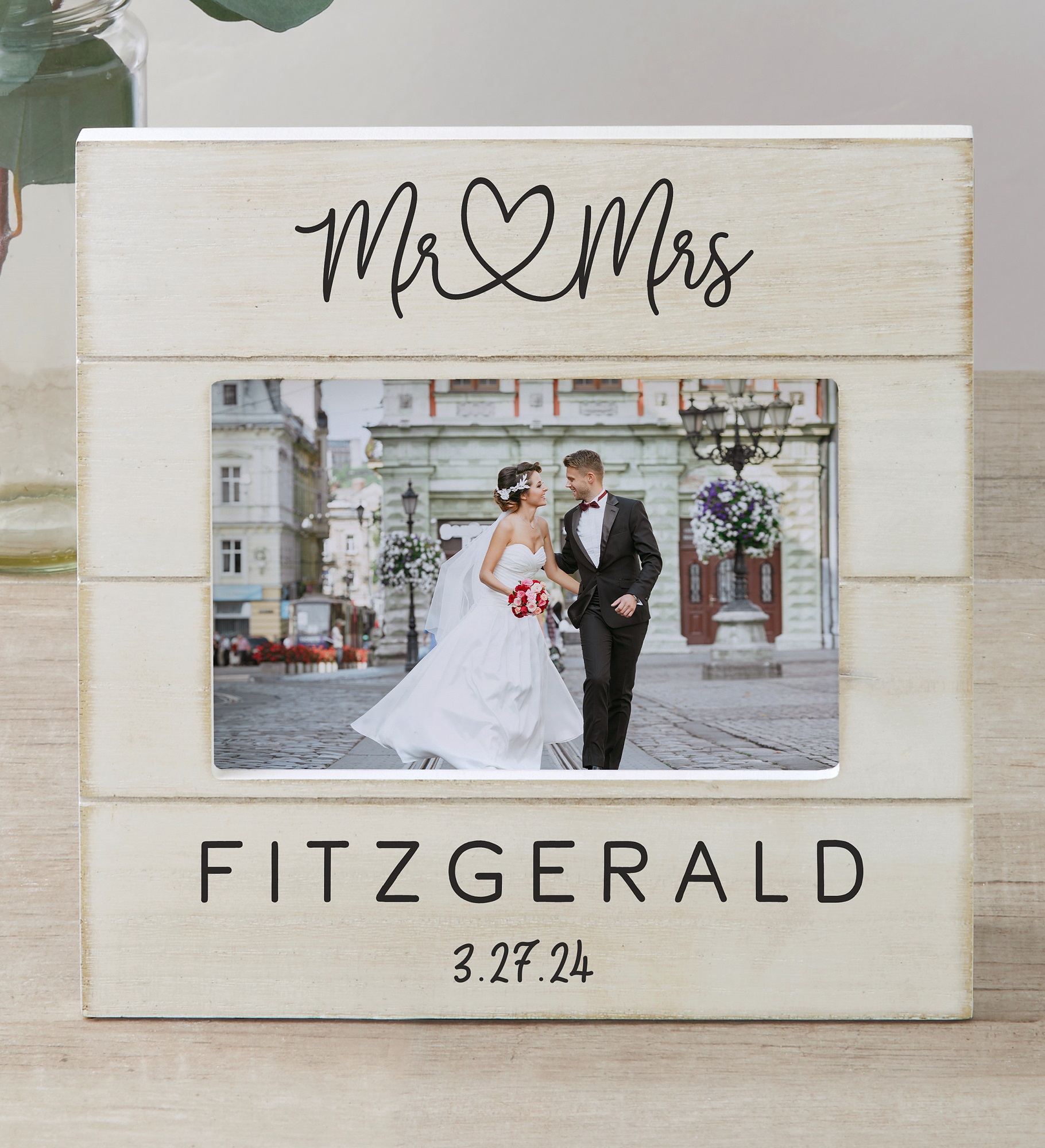 Infinite Love Personalized Wedding Shiplap Picture Frame